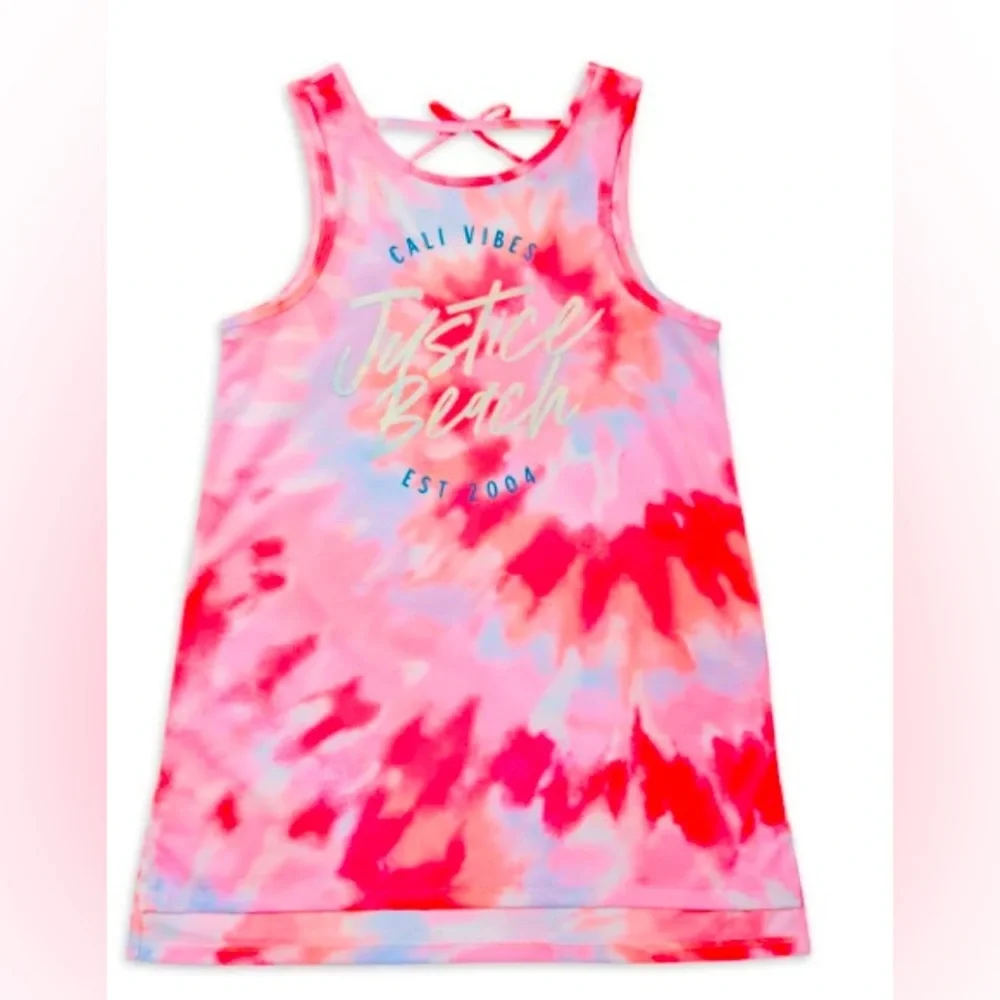 New! Justice Girls Knit Swimsuit Coverup / Dress Cali Vibes |Size Large 12/14